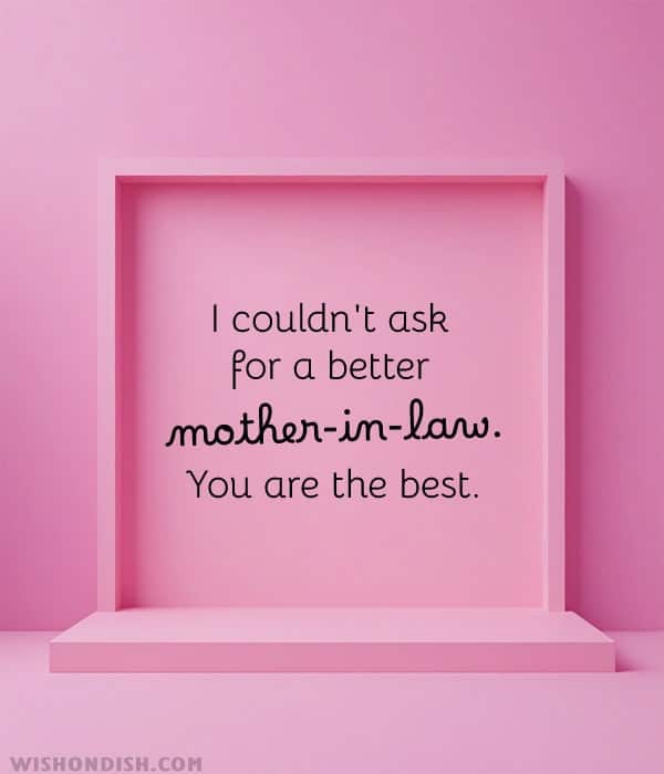 I couldn't ask for a better mother-in-law. You are the best.