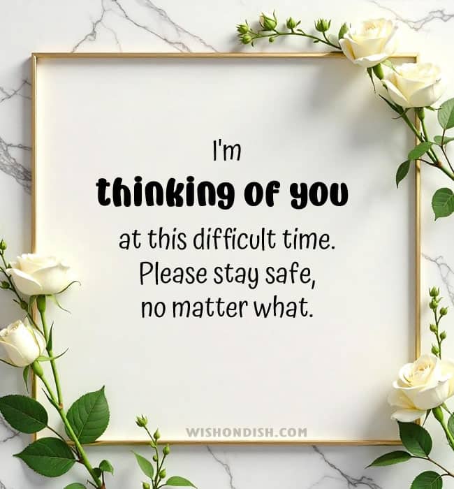 I'm thinking of you at this difficult time. Please stay safe, no matter what.